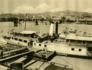 Der Dampfer Franz Schubert auf der Donau, Linz, Oberösterreich, ca. 1935 von Unbekannt