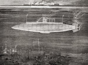 Das französische U-Boot Gustave Zédé, das 1900 vom Stapel lief