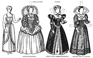 Die Galerie der britischen Kostüme: Kleid aus dem späten sechzehnten Jahrhundert, ca. 1934