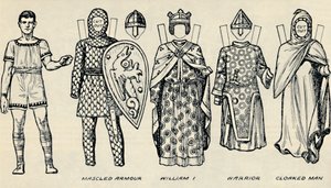 Die Galerie der britischen Kostüme: Die Kleidung der Menschen in normannischer Zeit, um 1934