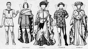 Die Galerie der Kostüme: Kleider, die in den letzten Jahren der Herrschaft von Edward III. getragen wurden, um 1934