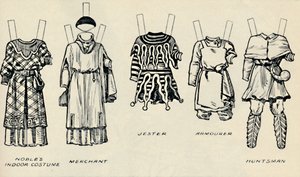 Die Galerie der historischen Kostüme: Die Kleider, die in den Tagen von Richard I. getragen wurden, um 1934 von Unbekannt