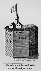Das Globe-Theater am Südufer, wo Shakespeare spielte, ca. 1600, 1912 von Unbekannt