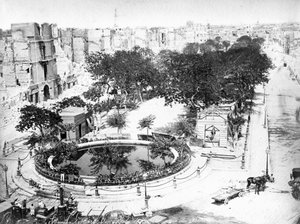 Der große Platz nach dem Brand, Alexandria, Ägypten, ca. 1910er Jahre
