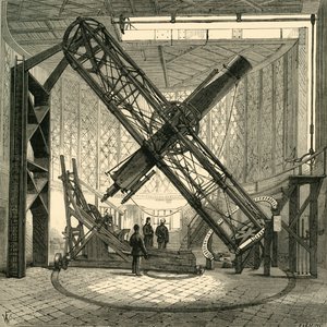 Das Große Äquatorialteleskop in der Kuppel, Greenwich-Observatorium, ca. 1878 von Unbekannt