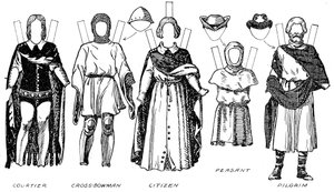 Die Große Galerie der britischen Kostüme: Kleid getragen in der Regierungszeit von Edward III, ca. 1934
