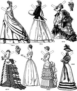 Die große Galerie der britischen Kostüme: Einige Frauenmoden von 1843 bis 1893, ca. 1934