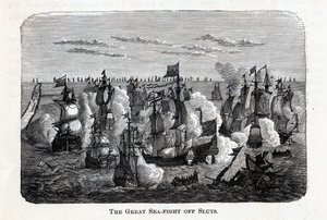 Die große Seeschlacht bei Sluys, 1882 von Unbekannt