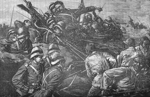 Die Highland-Brigade stürmt die Schützengräben bei Tel-El-Kebir, um 1882