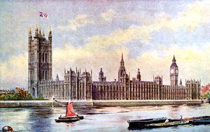Die Houses of Parliament vom Lambeth Palace, Westminster, London, ca. 1905
