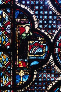 Das Gasthaus, Buntglas, Kathedrale von Chartres, Frankreich
