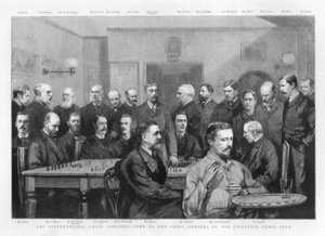 Der Internationale Schachkongress - einige der Hauptmitglieder des Liverpool Chess Club