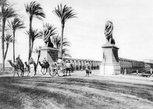 Die Kasr-El-Nile-Brücke, Kairo, Ägypten, ca. 1920er Jahre