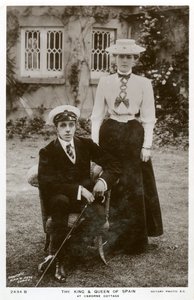 Der König und die Königin von Spanien im Osborne Cottage, Isle of Wight, um 1906-1919