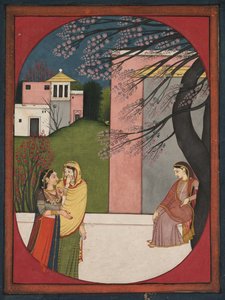 Die verliebte Heldin, aus einem Sat Sai von Bihari, 1780-90