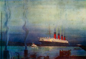 Die Mauretania in Cherbourg, ca. 1930