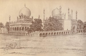 Das Mausoleum von Ibrahim Shah, König von Bijapur, in Bijapur, 1821 von Unbekannt