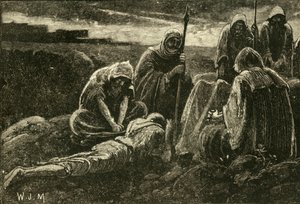 Die Männer von Jabesch trauern über das Grab von Saul und Jonathan, 1890 von Unbekannt
