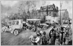 Die Automobilausstellung in Olympia, London, 1905