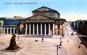 Das Nationaltheater und die Maximilianstraße, München, Deutschland von Unbekannt