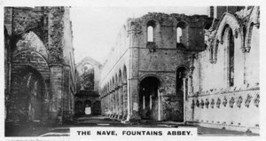 Das Kirchenschiff, Fountains Abbey, North Yorkshire von Unbekannt