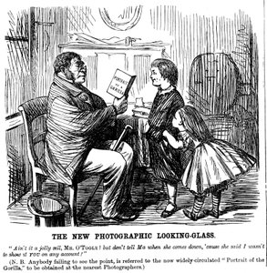 Der neue fotografische Spiegel, Karikatur aus Punch, täglicher Beweis für die Ursprünge des Menschen, 1861 von Unbekannt