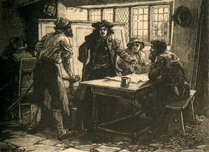 Der Nottingham-Kapitän und Agitatoren im White Horse Inn, Pentrich, Derbyshire, 1817