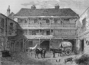 Das alte Black Bull Inn, Grays Inn Lane, London, ca. 1800, 1878