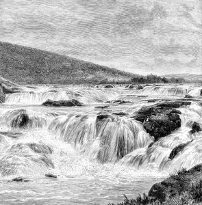 Die Paikari-Fälle in den Nilgiris, Indien, 1895