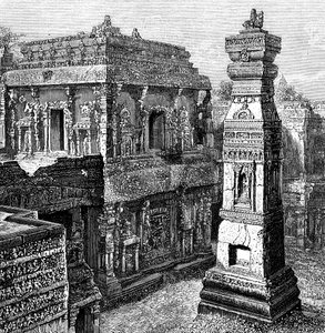 Der Palast von Kailash, Ellora, Indien, 1895