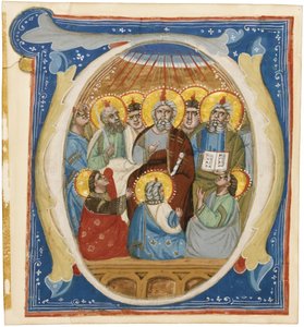 Pfingsten. Initiale O aus einem Antiphonar, ca. 1320