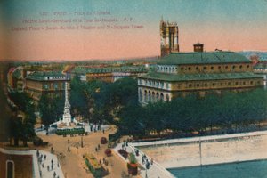 Der Place du Châtelet - Théâtre Sarah-Bernhardt und der Tour Saint-Jacques, ca. 1920