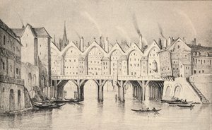 Die Pont St. Michel im Jahr 1550 von Unbekannt