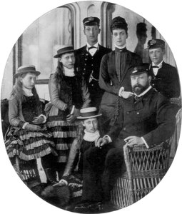 Der Prinz und die Prinzessin von Wales mit ihrer Familie an Bord der königlichen Yacht, 19. Jahrhundert