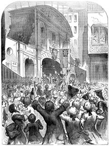 Der Prinz von Wales trinkt auf den Erfolg des Krieges am Temple Bar, London, 18. Jahrhundert, 19. Jahrhundert von Unbekannt