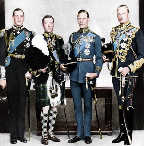 Der Prinz von Wales mit seinen Brüdern, ca. 1930er Jahre