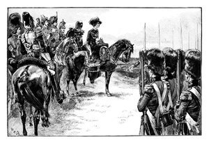 Die Königin im Lager in Chobham, Surrey, 1853, 1888 von Unbekannt