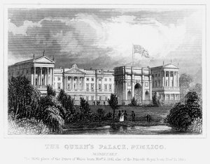 Der Palast der Königin, Pimlico, London, ca. 1840er