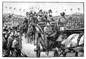 Die Ankunft der Königin im Peel Park bei Manchester, 1851, 1888