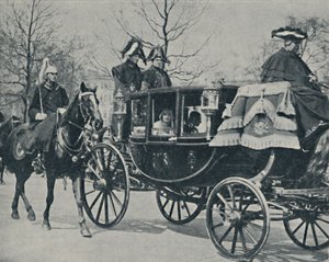 Das Königspaar kehrt von der Abtei zurück, 1923, 1937 von Unbekannt