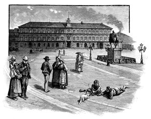 Der Königspalast, Neapel, Italien, um 1888 von Unbekannt