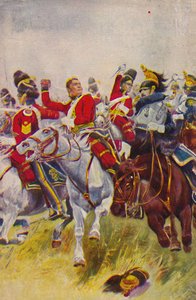 Die Royal Scots Greys. Der Angriff der Greys bei Waterloo, 1815, 1939 von Unbekannt