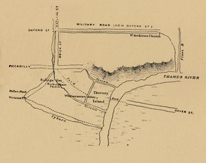 Die Lage von Westminster, 1908 von Unbekannt