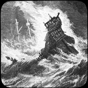 Die spanische Armada in einem Sturm, 1588, spätes 19. oder frühes 20. Jahrhundert von Unbekannt