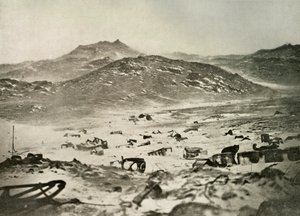 Der Beginn eines Schneesturms in den Winterquartieren, ca. 1908, 1909