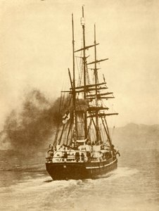 Die Terra Nova, ein berühmter Walfänger, der an mehreren britischen Antarktis-Expeditionen teilgenommen hat, um 1900 von Unbekannt
