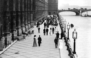 Die Terrasse, Nachmittagstee, Palace of Westminster, London, ca. 1905 von Unbekannt