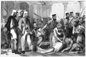 Der Korrespondent der Times beobachtet die Plünderung des Kaiser Bagh, 1858, ca. 1860