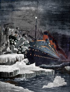 Die Titanic kollidiert mit einem Eisberg, 1912