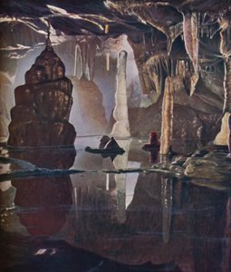 Die Verwandlungsszene in Coxs Höhle in Cheddar, um 1935